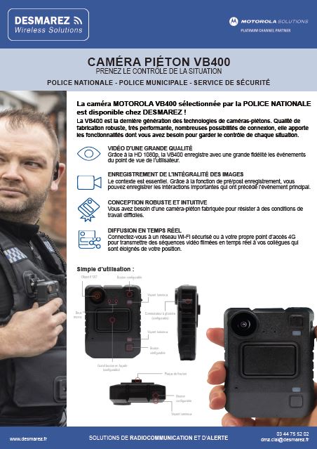 Caméra pièton VB400 Motorola utilisé par la Police et Gendarmerie - Printy  3D